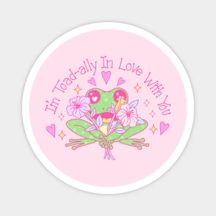 Im Toad-ally In Love With You. Frog In Love. Happy Valentines Day Magnet